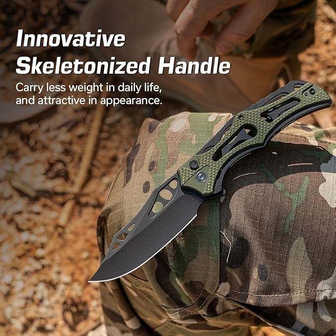 CIVIVI Pocket Knife for Men, Biophase Flipper Tactical Folding Knife, 3.48" Nitro-V Blade Aluminum
