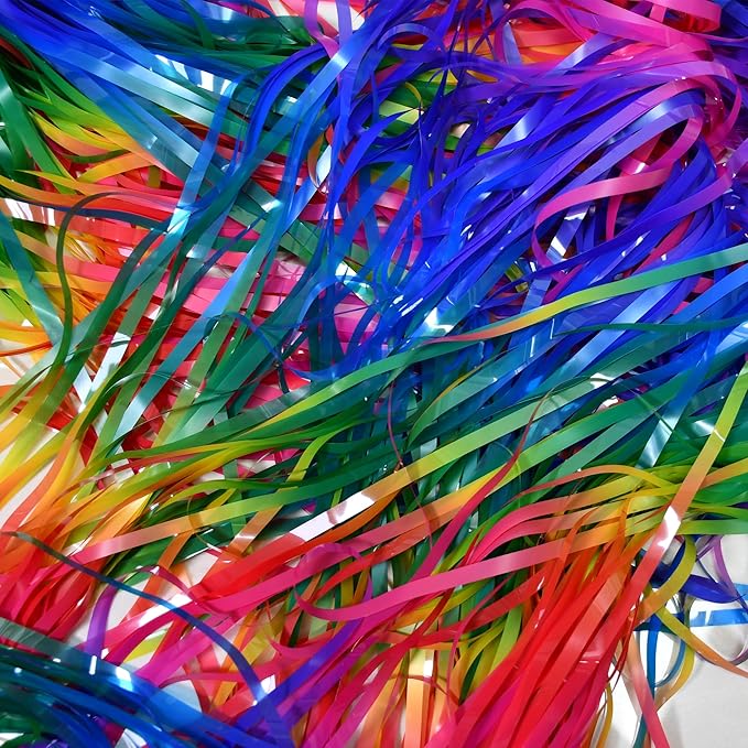 BRAVESHINE Fringe Backdrop Tinsel Foil Curtains - 2 Pack Colorful Metallic Streamers Backdrops for