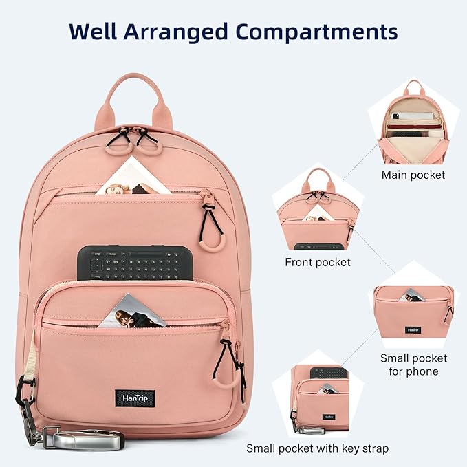 Carry On Travel Backpack For Men Women, 13 Inch Small Mini Work Bag Personal Item Backpacks