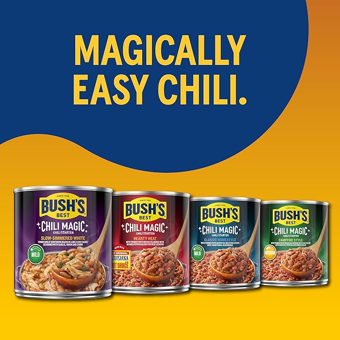 BUSH'S BEST 15.8 oz Canned Slow-Simmered White Chili Magic Starter, Source of Plant Based Protein