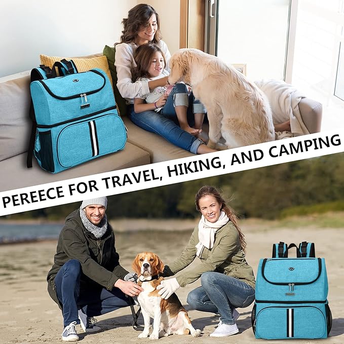 BAGLHER Pet Travel Bag, Double-Layer Pet Supplies Backpack (for All Pet Travel Supplies), Pet