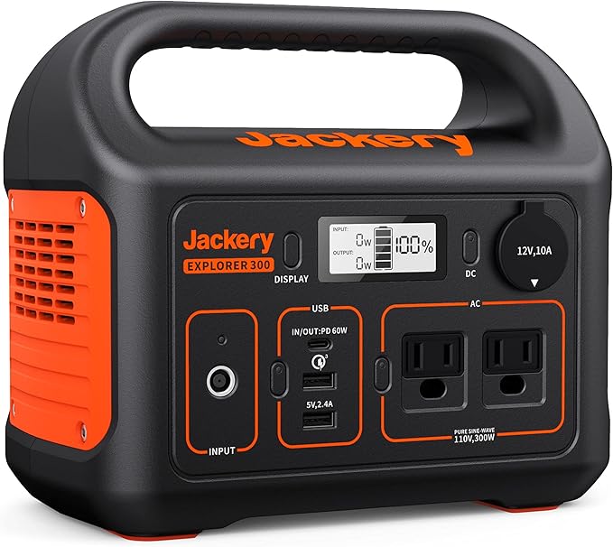 Jackery Portable Power Station Explorer 300, 293Wh Backup Lithium Battery, Solar Generator for