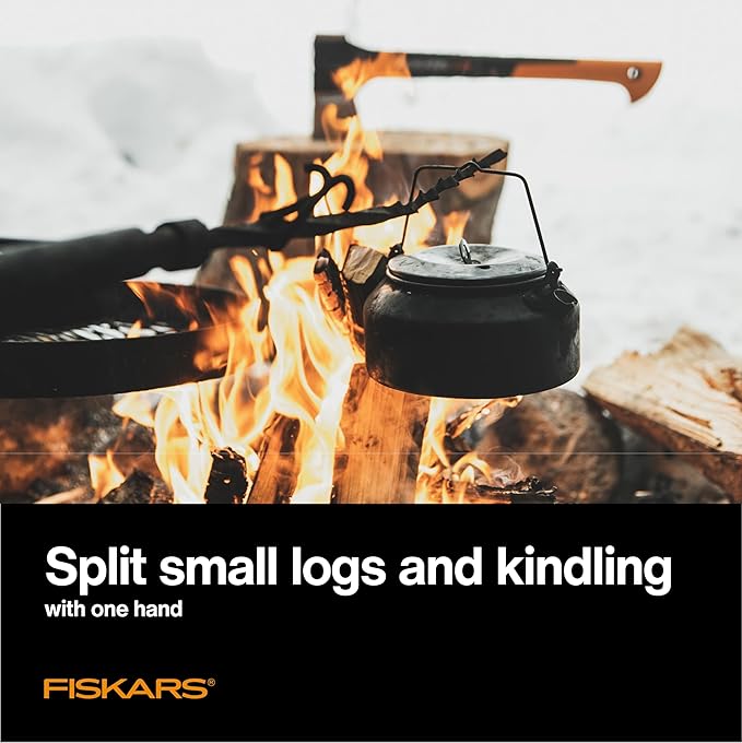 Fiskars X11 Splitting Axe Hatchet, 17" Tree Branch Cutter and Wood Axe for Small Logs with