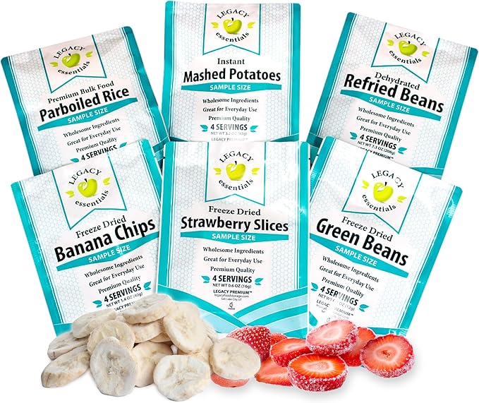 Legacy Food Storage Side Dishes, Emergency Food Supply, 6 Sides, 24 Servings, Up to 25 Year Shelf