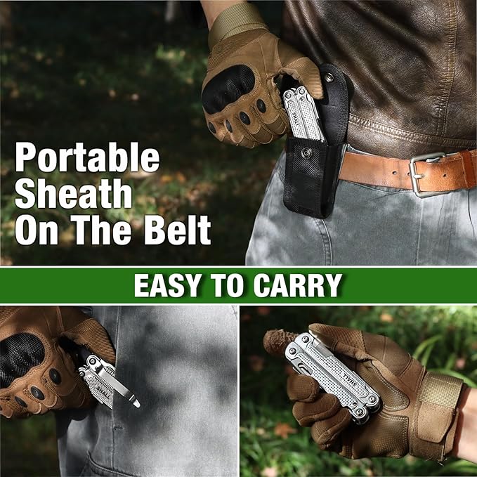 SHALL Multi Tool, 18-in-1 Multitool Pliers, Stainless Steel Multi-tool Pocket Knife w/Screwdriver