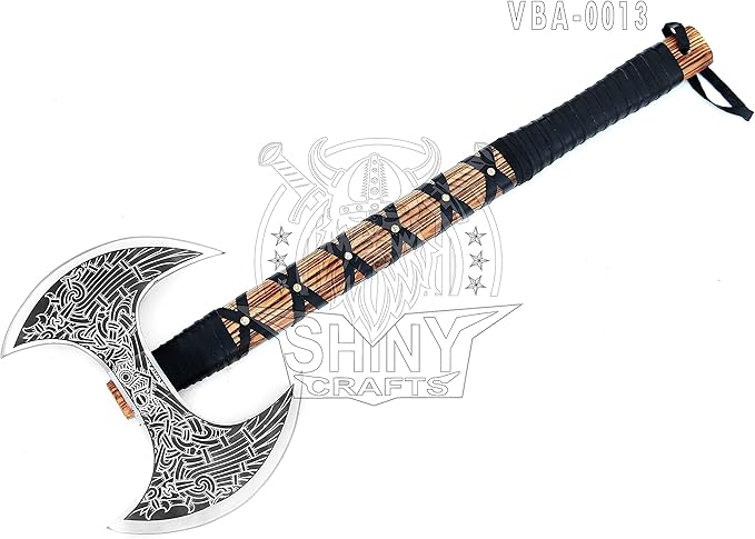 SHINY CRAFTS- Camping Axe Tomahawk Viking Bearded Axe Christmas gifts-27 Long Odin's Double Edge