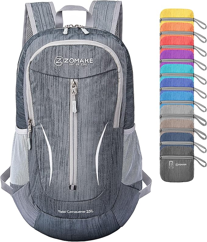 ZOMAKE 25L Ultra Lightweight Packable Backpack, Foldable Hiking Backpacks Water Resistant Small