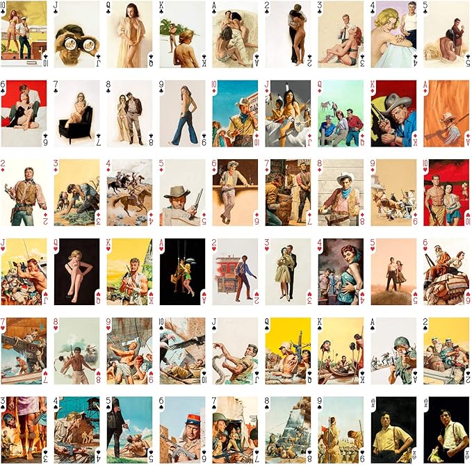 Pulp Fiction Playing Cards (Poker Deck 54 Cards All Different) Vintage Pulp Fiction and Pinup