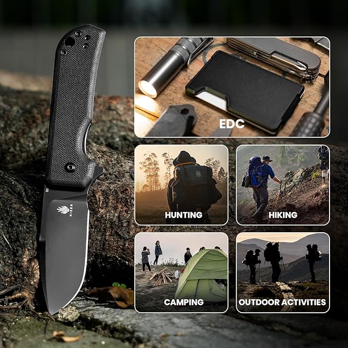 Kizer Nice Guy Pocket Folding Knife, 2.84??D2 Steel Blade knives, G10 Handle Small EDC Knife, Liner