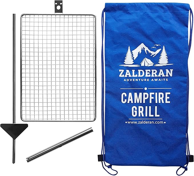 Campfire Grill ??Small, Lightweight 304 Stainless Steel Cooking Grate for Camping, Hiking