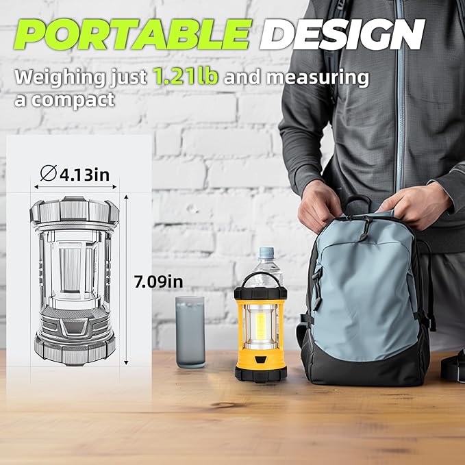 Camping Lantern 3000LM, LED Lanterns for Power Outages with 4400mAh Phone Charger, Impact-Resistant
