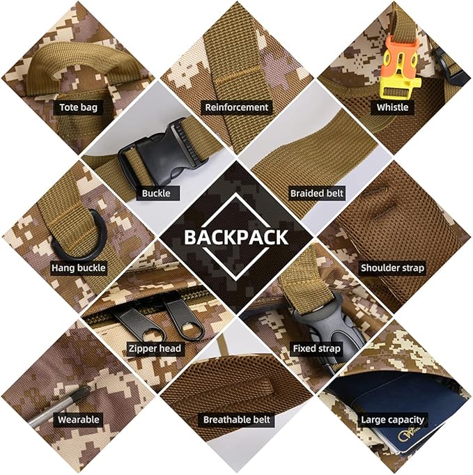 100L Camping Hiking Backpack,Molle military Tactical rucksack backpack,Waterproof Lightweight