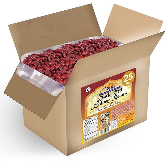 Rani Red Kidney Beans, Dark 400oz (25lbs) 11.36kg Bulk Box ~ All Natural | Vegan | Gluten Friendly