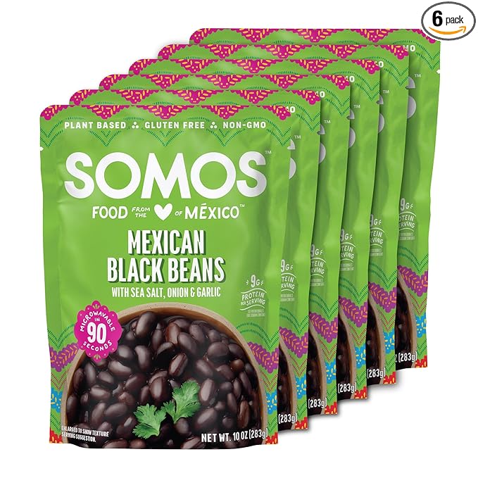 SOMOS Mexican Black Beans ??Gluten Free, Non-GMO, Vegan & Microwavable Meals Ready to Eat