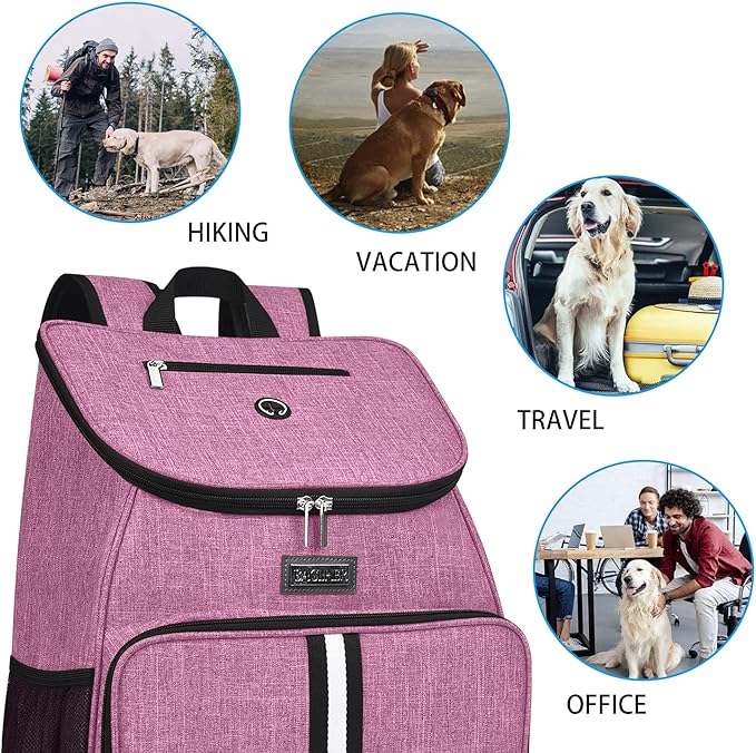 BAGLHER丨Dog Travel Bag, Airline Approved Pet Supplies Backpack, Dog Travel Backpack with 2 Silicone