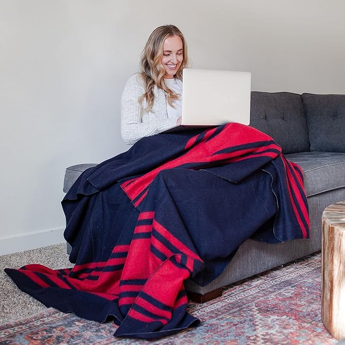 Arcturus Rainier Wool Blanket - 4.5lbs Warm, Heavy, Washable, Large | Great for Camping, Outdoors
