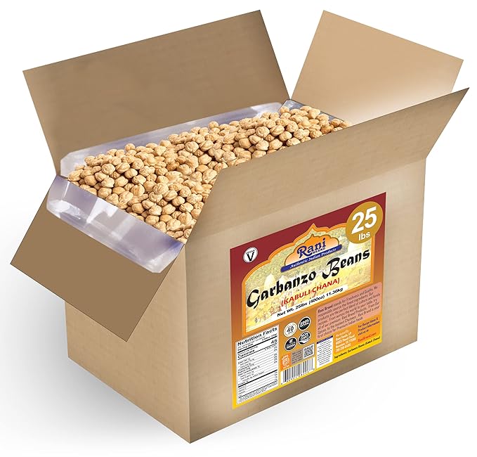 Rani Garbanzo Beans (Kabuli Chana) 400oz (25lbs) 11.36kg Bulk Box ~ All Natural | Vegan | Gluten