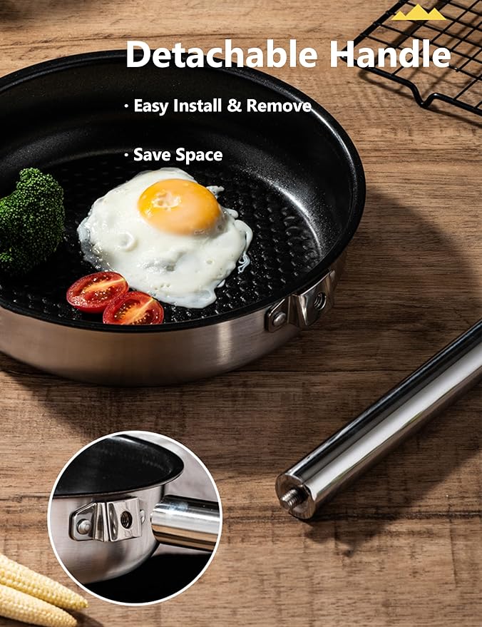 CampPro Camp Cooking Set for 4-8, Stainless Steel Camping Cookware Set, Camping Equipment with