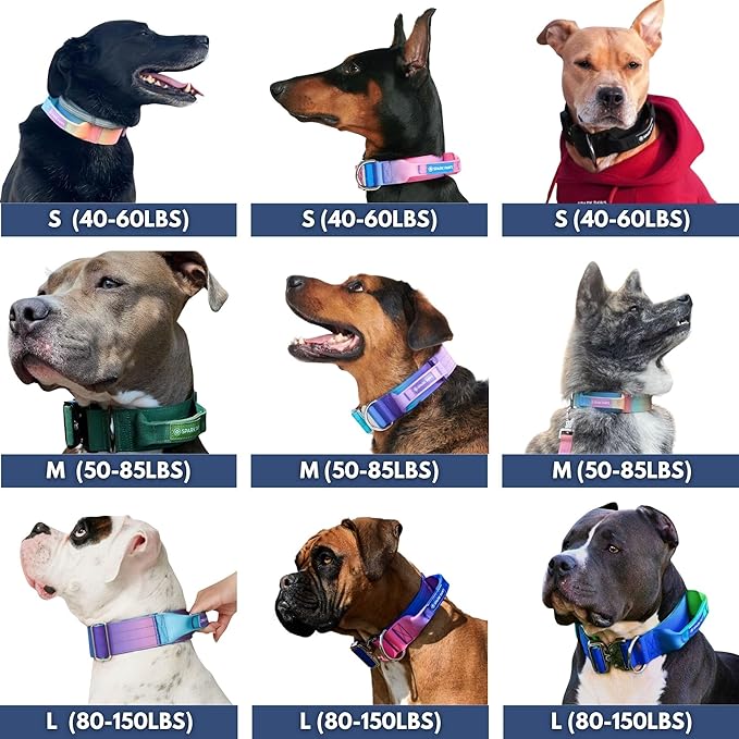 Spark Paws Tactical Dog Collar - Heavy Duty, Premium Quality, Thick and Durable for Large and