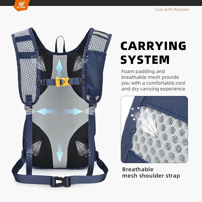 SKYSPER Small Hiking Backpack - 15L Travel Daypack Lightweight Bag Water Resistant Hiking Backpacks