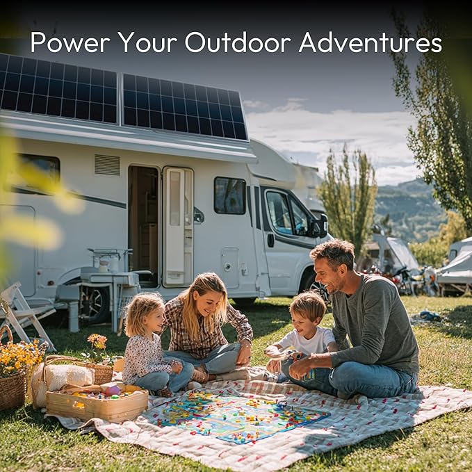 JJN 100 Watt Solar Panel, N-Type 16BB High Efficiency 12 Volt Solar Panels, 25% High Coversion Rate