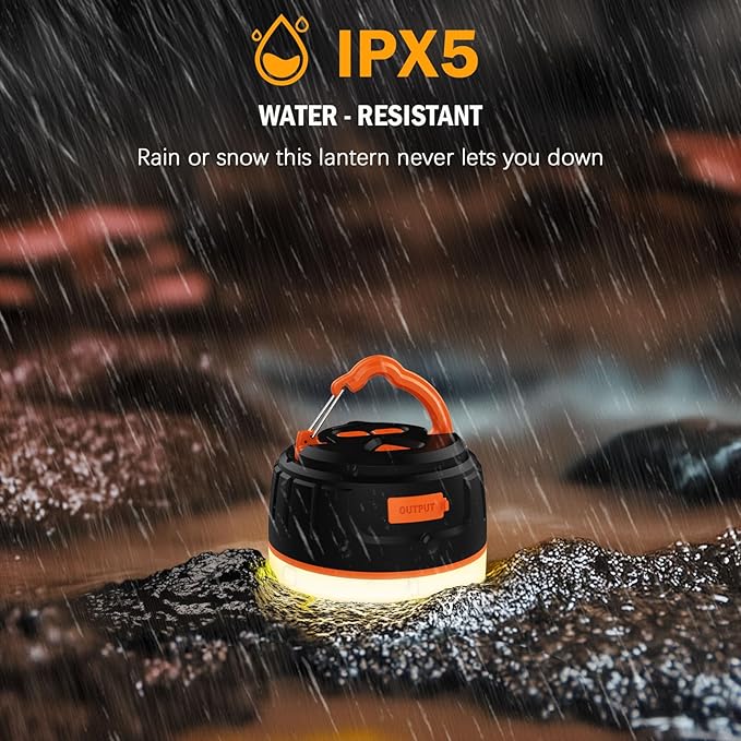 Rechargeable LED Camping Lantern 1000LM, 300H Runtime, 6400mAh, IPX5 Waterproof Tent Light for