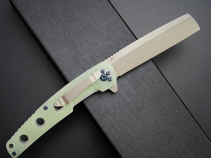 Eafengrow EF941 EDC Pocket Folding Knife D2 Steel Blade G10 Handle Pocket Clip with safety liner