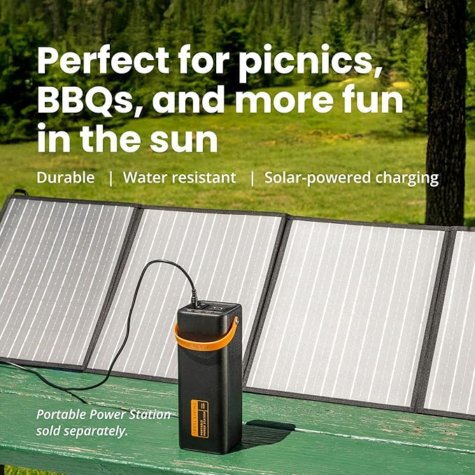 Ideal Living Portable Solar Panel IL100 | Lightweight, Water Resistant, with Built-in Voltage