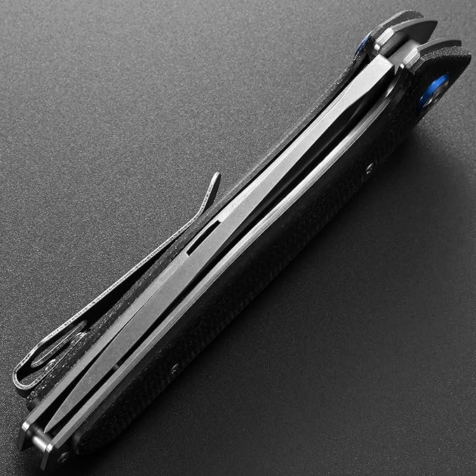 Eafengrow EF972 Folding Knife, D2 Steel Blade Micarta Handle Pocket Knife Folder for Outdoor