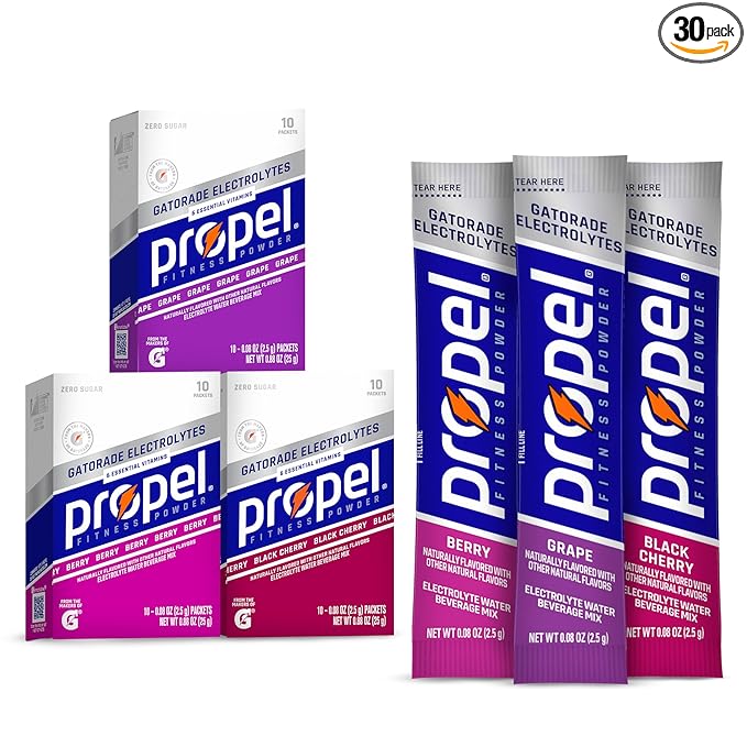Propel Electrolyte Enhanced Water Drink Mix Powder Packets, Grape Variety Pack, Zero Calorie & Zero