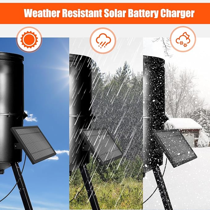12V 3.6W Solar Panel Charger for Deer Feeders ??Waterproof Solar Battery Maintainer & Trickle