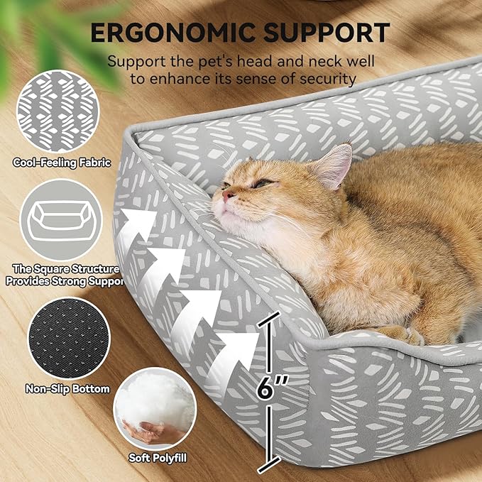 Rectangle Cat Dog Bed for Large Medium Small Pets Indoor Outdoor Machine Washable Sleeping Sofa