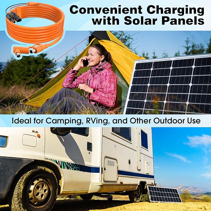 Tellingyou Solar Connector to DC 8mm Adapter Cable, 8.2 ft Solar Panel Cable with DC8020/7909