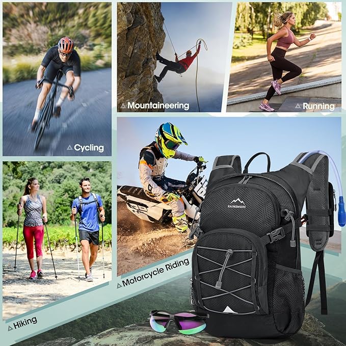 Hydration Backpack with Water Bladder, 18L Lightweight Hiking Backpack for Women&Men Small