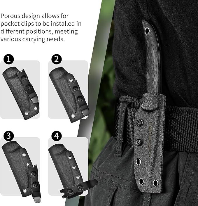 TONIFE Nova 2.68'' Blade Mini Neck Knife Full Tang Fixed Blade Knife with Kydex Sheath and