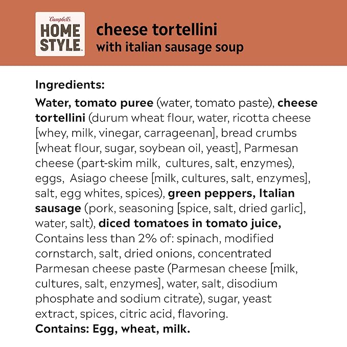 Campbell?™s Homestyle Soup, Cheese Tortellini with Italian Sausage, 16.3 Oz Can (Case of 12)