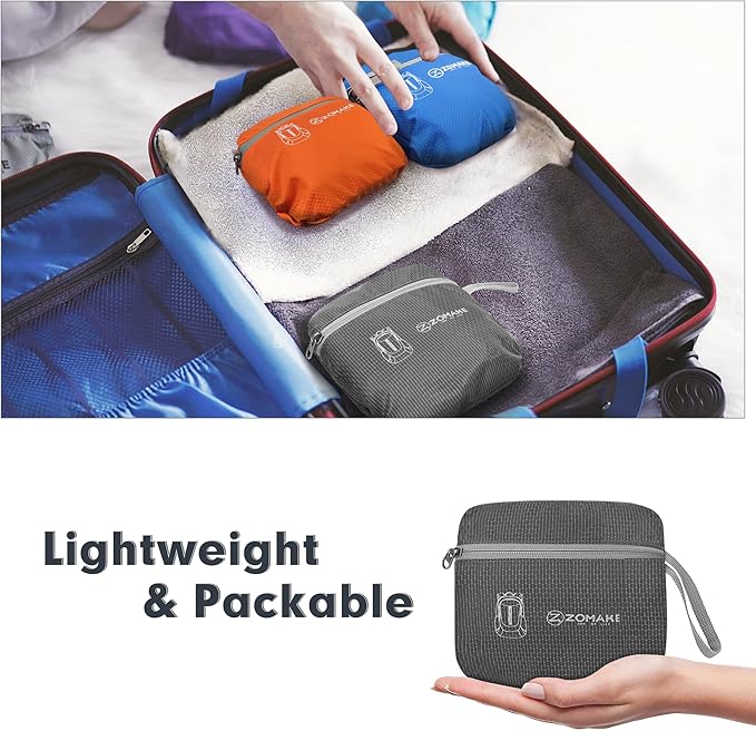 ZOMAKE Ultra Lightweight Packable Backpack 25L, Foldable Hiking Backpacks Water Resistant Small