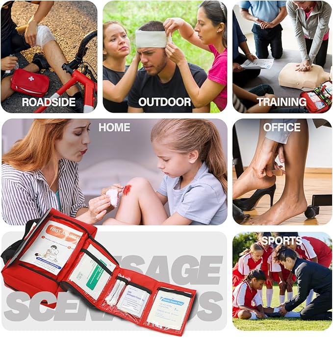 First Aid Kit - Waterproof Compact Small Emergency Medical Trauma Kit for Home, Travel, Camping