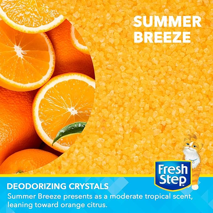 Fresh Step Cat Litter Crystals in Tropical Summer Breeze Scent - Cat Litter Box Deodorizer
