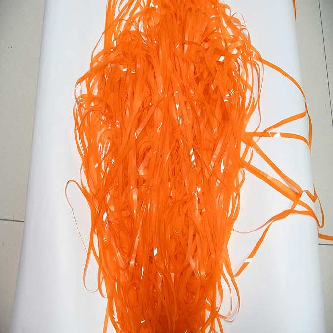 BRAVESHINE 1 Black 1 Orange Tinsel Photo Backdrop Curtains - 3.2x8.2ft Foil Fringe Streamer Curtain