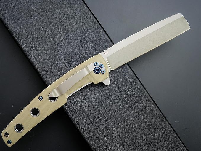 Eafengrow EF941 EDC Pocket Folding Knife D2 Steel Blade G10 Handle Pocket Clip with safety liner