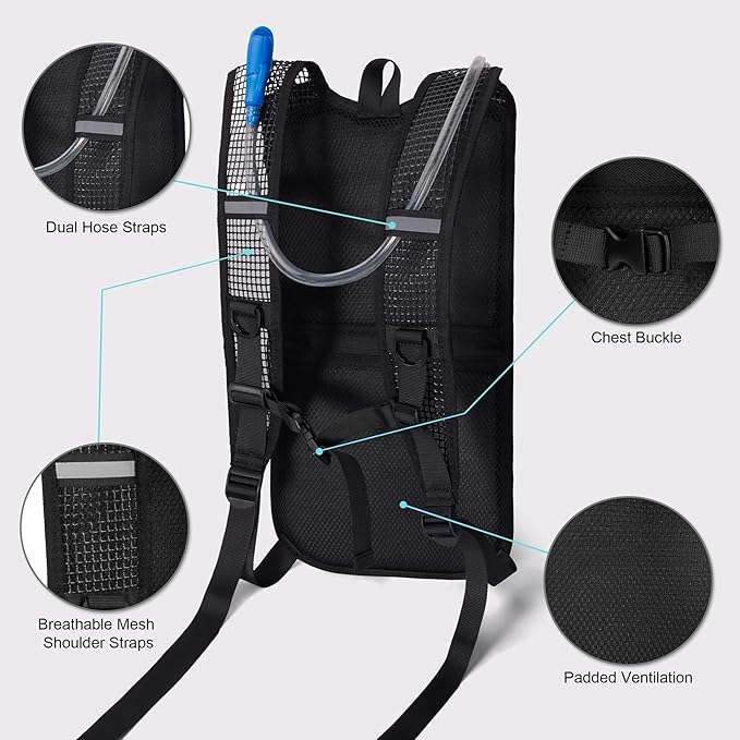 Hydration Backpack - Lightweight Water Backpack with 2L Water Bladder Bag, Running Hydration Vest
