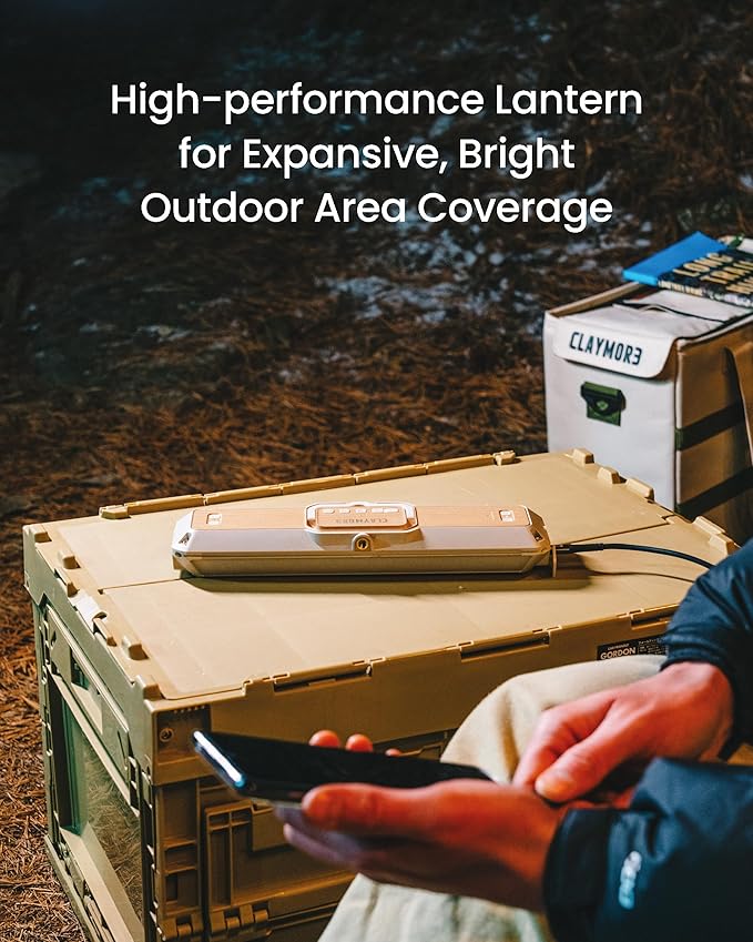 Claymore 3Face Pro X (Light Gray) - Rechargeable Surface Area Camping Light for Trucks