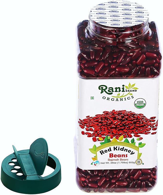 Rani Organic Red Kidney Beans (Rajmah Beans) Light 28oz (1.7lbs) 800g PET Jar ~ All Natural | Vegan