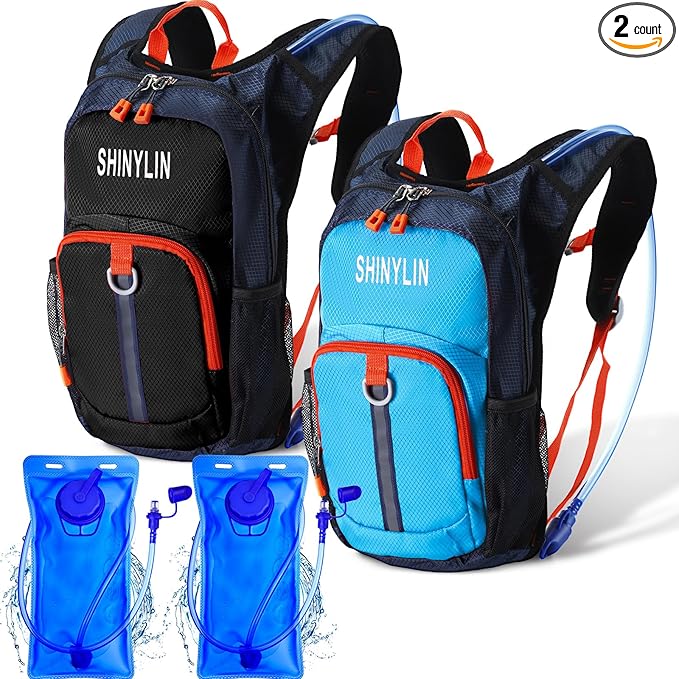 2 Pcs Kids Hydration Backpack with 1.5l Water Bladder Lightweight Kids Hiking Backpack Water