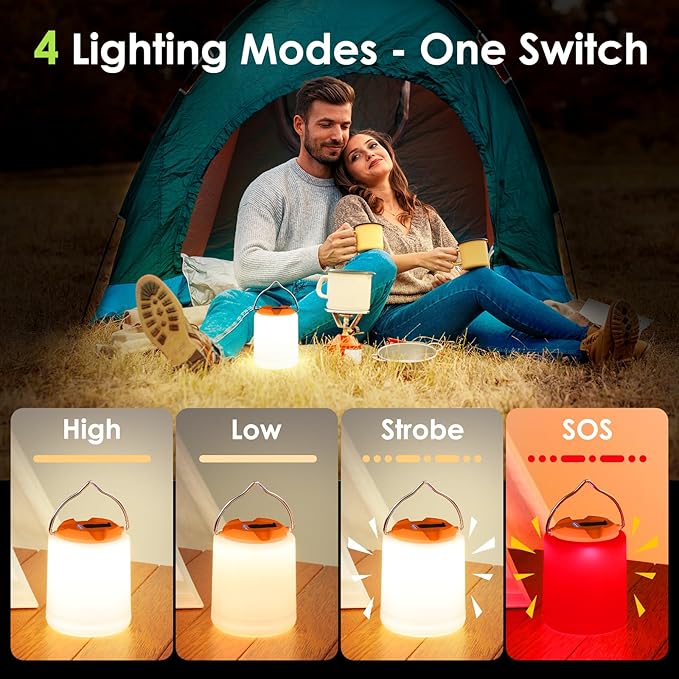 LED Camping Lantern, Rechargeable Camping Light, 4 Modes Outdoor Flashlights Lanterns with 1000LM