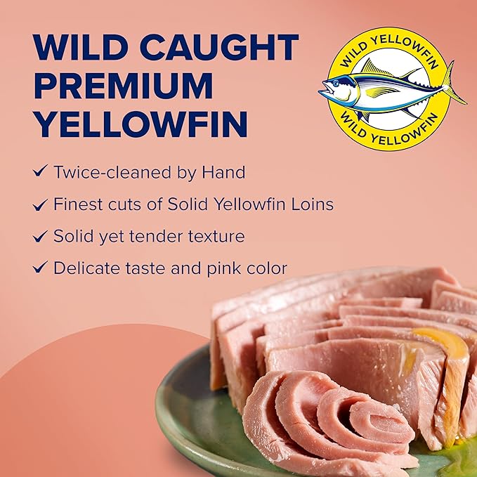 Rio Mare Premium Yellowfin Tuna with a Drizzle of Olive Oil, 2.3 Ounce Can (24 Pack), Italy's No.1