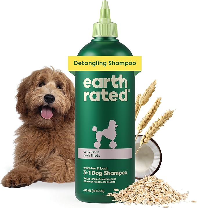 Earth Rated 3-in-1 Detangling Dog Shampoo and Conditioner, Deodorizing Oatmeal Shampoos for Dogs
