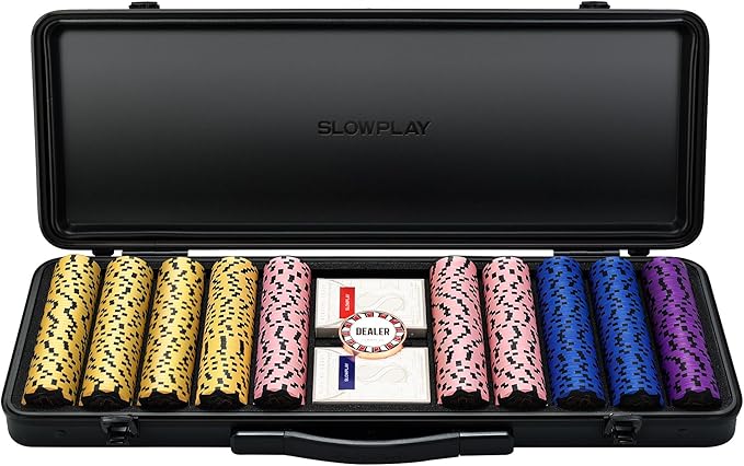 SLOWPLAY Nash 14g Clay Poker Chip Set Black Gold Edition??500PCS Core Set for Texas Hold?™em |