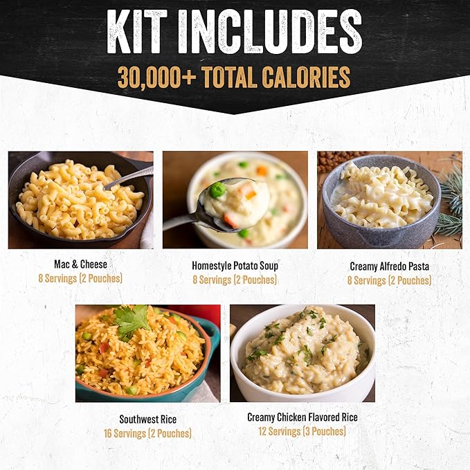 Ready Hour 120 Serving Entree Bucket-Freeze Dried Emergency Food Supply-Survival Meals with Long
